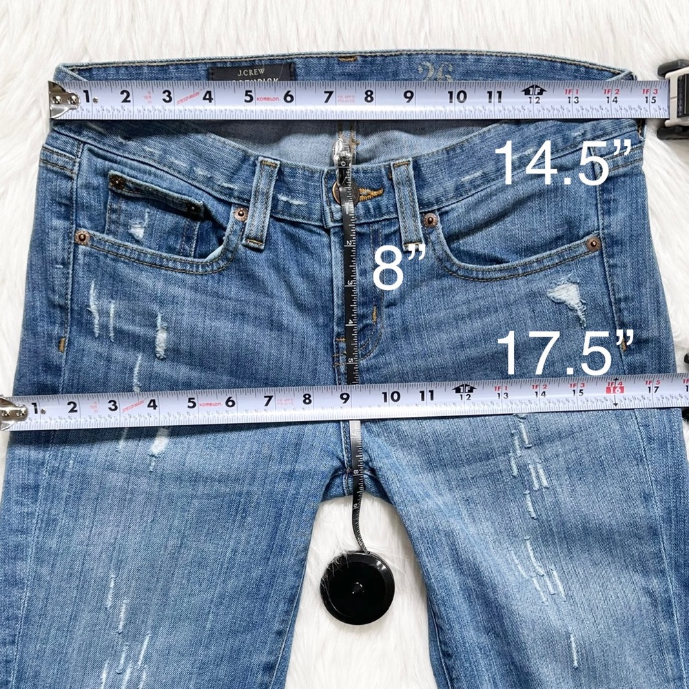 J. Crew Distressed Razor Frayed Toothpick Skinny Jeans - Picture 9 of 10